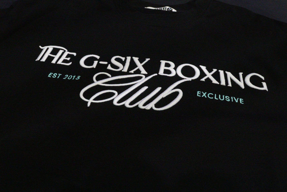 The G-Six Boxing Club- Premium Embroidered Tee - BLACK
