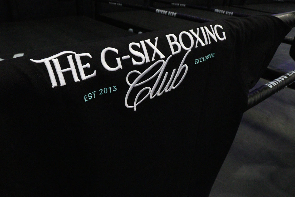 The G-Six Boxing Club- Premium Embroidered Tee - BLACK